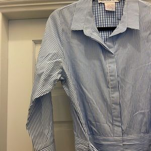 Blue striped button down Dress